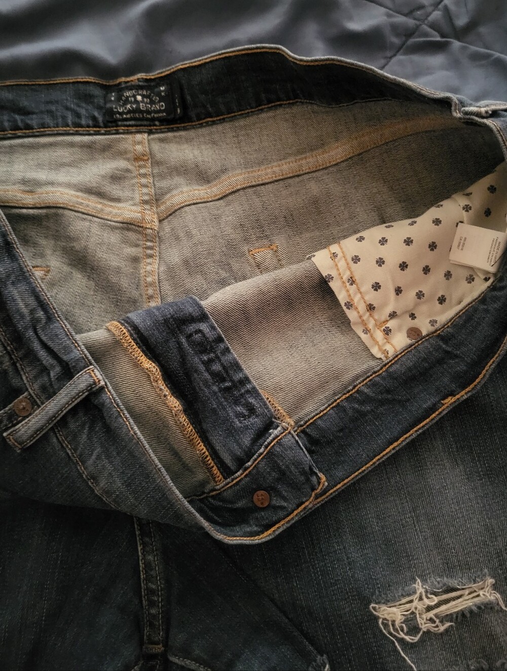 Lucky Brand Dark Blue Distressed Shorts~Size 20. - Picture 5 of 9